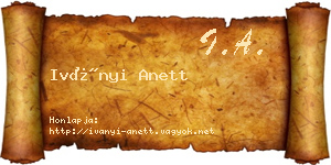 Iványi Anett névjegykártya