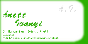 anett ivanyi business card